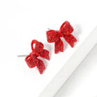 Crystal Rhinestone Sparkly Pave Bow Stud Earrings, Dainty Bow Jewelry, Bridal Wedding Gift