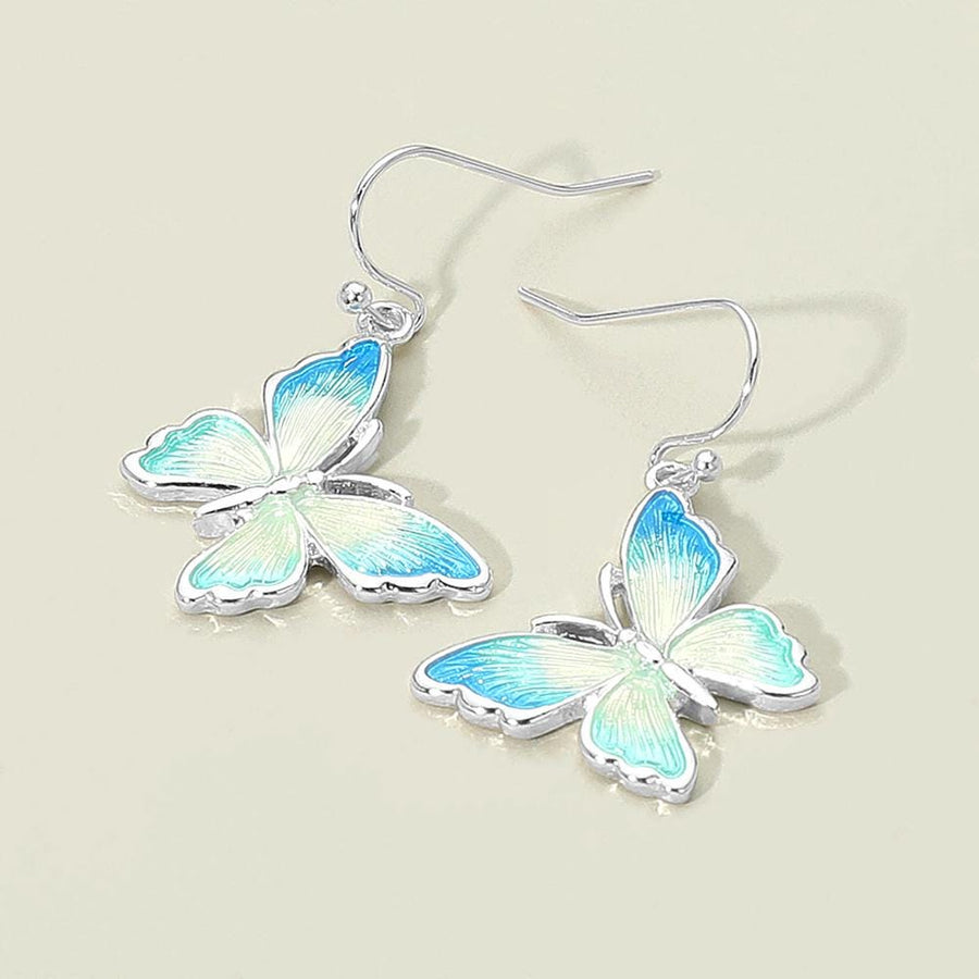Ombre Butterfly Dangle Earrings | Colorful Gradient Statement Drop Earrings for Spring & Summer
