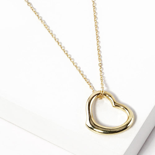 Minimalist Heart Pendant Necklace, Dainty Gold Love Charm, Everyday Jewelry, Heart Style Chain