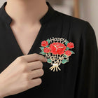 Rose Bouquet Pin Brooch, Mother’s Day Floral Jewelry Gift