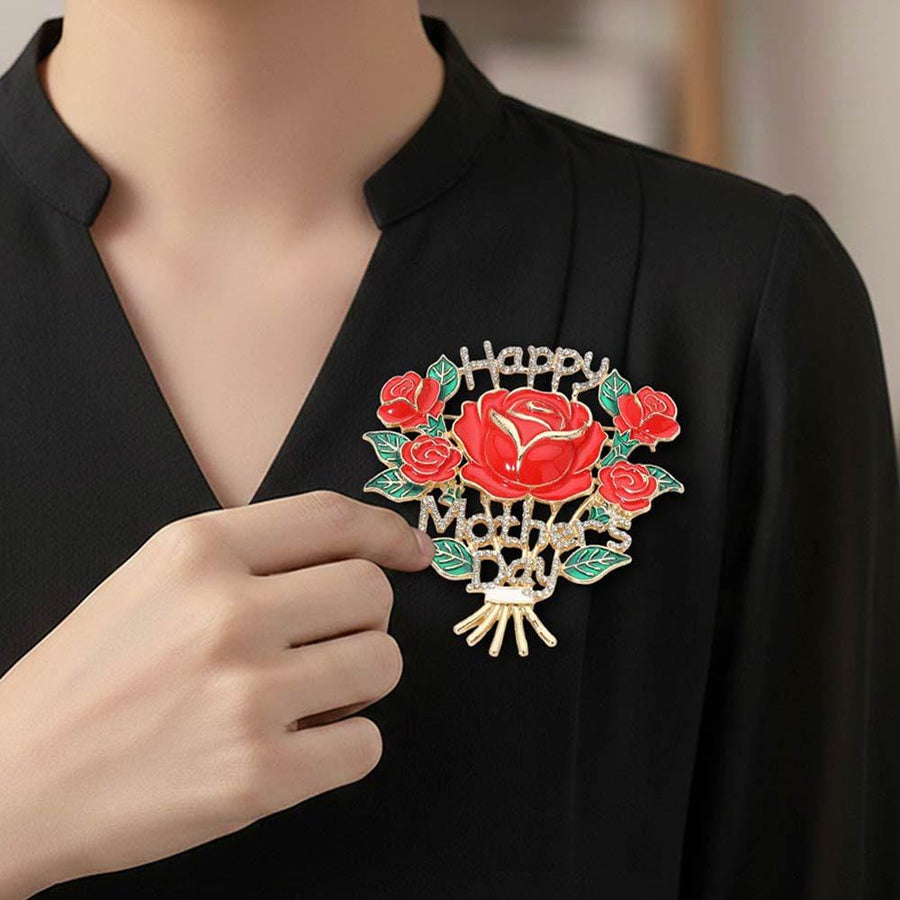 Rose Bouquet Pin Brooch, Mother’s Day Floral Jewelry Gift