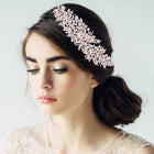 Rhinestone Floral Leaf Vine Headpiece – Crystal Headband for Wedding, Hair Accessory for Bride & Bridesmaids