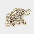 Stone Embellished Elephant Brooch Pin – Crystal Lucky Elephant Lapel, Vintage Animal Jewelry Gift