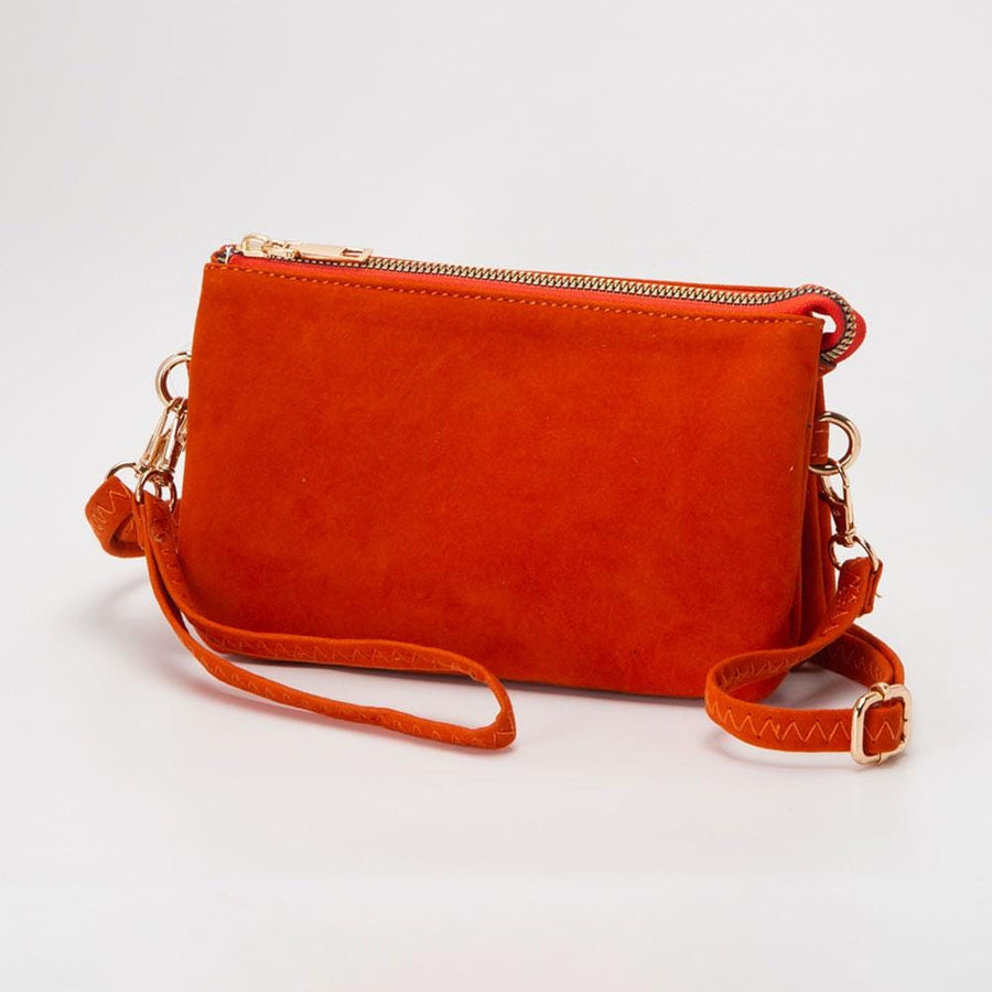 Plain Faux Suede Crossbody Clutch Bag – Minimalist Small Shoulder Purse for Everyday & Evening Style