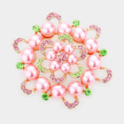 Round Crystal Pearl Flower Pin Brooch – Elegant Bridal & Wedding Lapel Pin Accessory