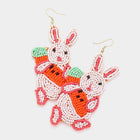 Happy Easter Beaded Egg Dangle Earrings - Statement Jewelry, Festive Easter Basket Gift for Women