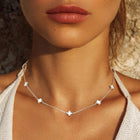 Gold Dipped Quatrefoil Station Necklace, Dainty Lucky Clover Layering Jewelry for Women