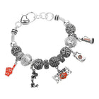 Basketball Mom Charm Multi Bead Metal Bracelet, Sports Game Day Jewelry,  Mother's Day Gift