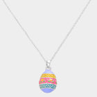 Enamel Easter Egg Pendant Necklace – Pastel Spring Jewelry, Minimal Gift for Women