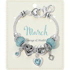 Birthstone Heart Charm Multi Beaded Bracelet – Colorful Stacking Bracelet, Thoughtful Birthday Gift