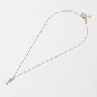 Gold Dipped Champagne Glass Pendant Necklace, CZ Pearl Celebration Jewelry