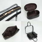 4PCS Transparent Travel Makeup Bag Set, Cosmetic Organizer, Faux Leather Toiletry Pouch Set