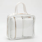 4PCS - Transparent Faux Leather Travel Cosmetic Bag Set