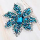Floral Rhinestone Statement Brooch Pin, Oval Stone Wedding Brooch Clip, Vintage Style Crystal Jewelry