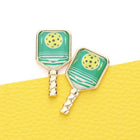 Pickleball Racket Stud Earrings, Pickleball Paddle Studs, Pickle ball Lover Gift, Game Day Jewelry