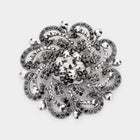 Flower Brooch Pin with Round Stone, Crystal Floral Brooch, Coat and Scarf Dress Brooches