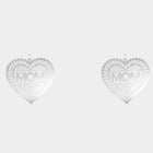 MOM Heart Dangle Earrings, Colored Brass Jewelry, Gift for Mom
