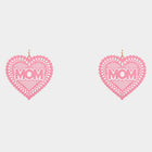 MOM Heart Dangle Earrings, Colored Brass Jewelry, Gift for Mom