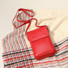 Faux Leather Phone Pouch Bag, Small Crossbody Mini Purse, Adjustable Strap