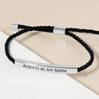 MAMA Bar Bracelet, Adjustable Rope, Gift for Mom, Birthday Jewelry