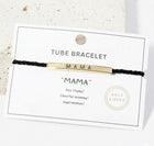 MAMA Bar Bracelet, Adjustable Rope, Gift for Mom, Birthday Jewelry