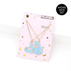 Matching Mom and Child Cat Enamel Pendant Necklace Set, Mother Daughter Jewelry