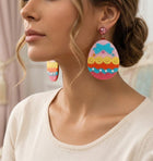 Glitter Resin Easter Egg Dangle Earrings, Spring Pastel Jewelry Basket Stuffer