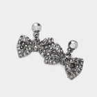 Rhinestone Bow Dangle Earrings, Crystal Embellished Girly Statement Jewelry