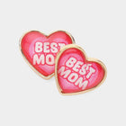 Heart Stud Earrings, Mama Message, Mother's Day Jewelry, Gift for Mom