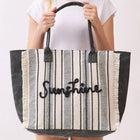 Sunshine Striped Fringe Tote Bag, Boho Summer Beach Shoulder Bag, Large Handbag