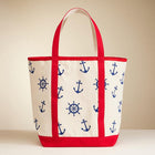 Anchor Wheel Tote | Summer Vacation Bag | Soft Shopper Carry on | Beach Shoulder Bag