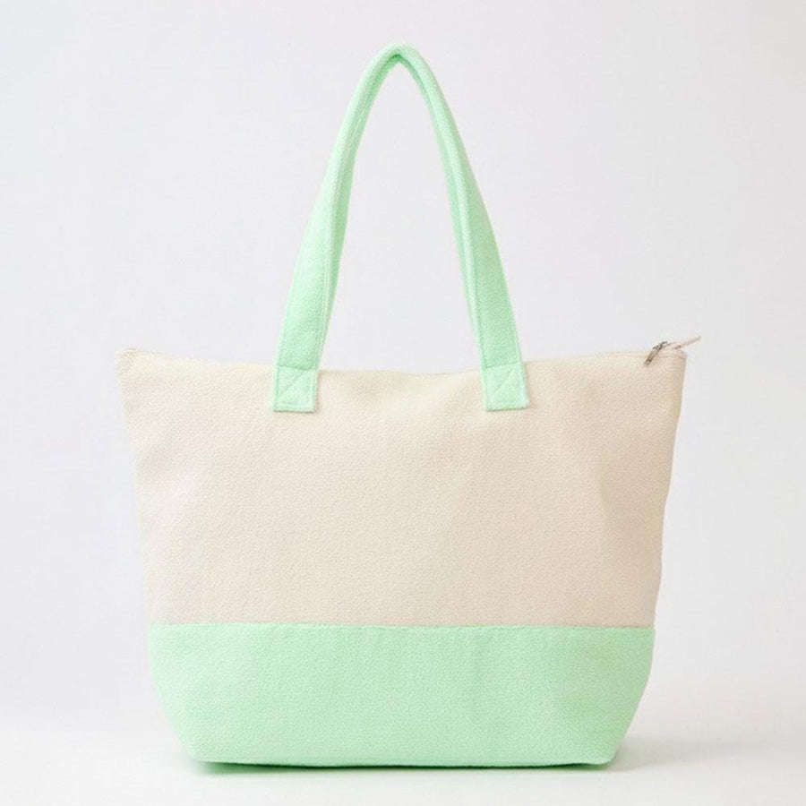 Graphic Terry Tote Bag, Printed Beach & Summer Shoulder Bag, Casual Everyday use