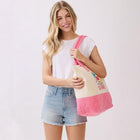 Graphic Terry Tote Bag, Printed Beach & Summer Shoulder Bag, Casual Everyday use