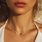 Gold Dipped Quatrefoil Station Necklace, Dainty Lucky Clover Layering Jewelry for Women