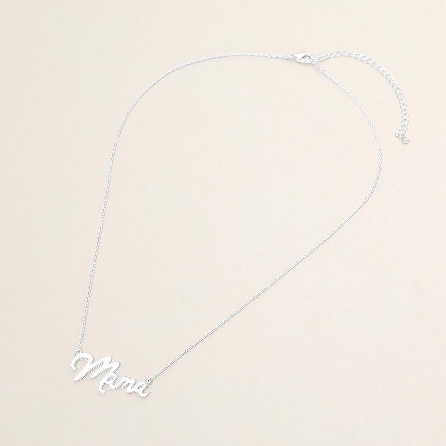 18K Gold Dipped Mama Script Pendant Necklace, Minimalist Everyday Mom Jewelry for Mother's Day
