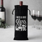 Funny Quote Wine Bag, Reusable Cotton Drawstring Pouch, Hostess Gift Wrap
