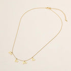 18K Gold Dipped MAMA Charm Station Necklace, Script Mother's Day Jewelry