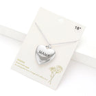 MAMA Heart Pendant Necklace, Minimalist Dainty Charm, Mother's Day Gift