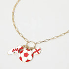 Soccer Ball Shoe Heart Charm Necklace, FIFA Football Pendant Chain, Paperclip Chain Sports Jewelry