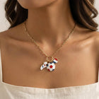 Soccer Ball Shoe Heart Charm Necklace, FIFA Football Pendant Chain, Paperclip Chain Sports Jewelry