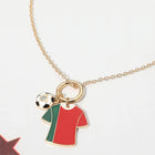 Soccer Jersey Charm FIFA Necklace, Paperclip Toggle Pendant, Football Pendant Chain, Sports Jewelry