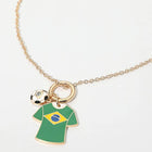Soccer Jersey Charm FIFA Necklace, Paperclip Toggle Pendant, Football Pendant Chain, Sports Jewelry