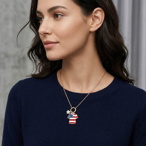 Soccer Jersey Charm FIFA Necklace, Paperclip Toggle Pendant, Football Pendant Chain, Sports Jewelry