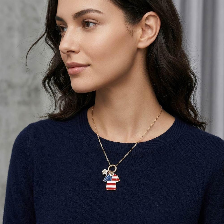 Soccer Jersey Charm FIFA Necklace, Paperclip Toggle Pendant, Football Pendant Chain, Sports Jewelry