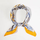 Geometric Pattern Silky Satin Square Bandana Scarf | Printed Fashion Hair & Neck Scarf | Head Wrap