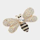 Toleel Rhinestone Honey Bumble Bee Brooch | Sparkling Bee Lapel Pin