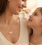 Mom and Kids Elephant Necklace Set, Enamel Pendant Matching Jewelry