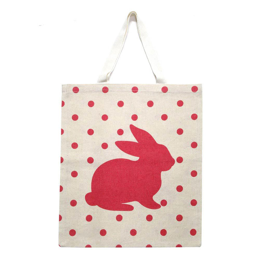 Easter Bunny Canvas Tote, Spring Print Shoulder Bag