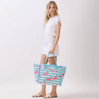 Striped Cherry Tote Bag, Large Boho Shoulder Bag, Summer Beach Travel Carryall