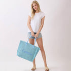 Summer Embroidered Straw Tote, Woven Beach Bag, Boho Shoulder Bag, Large Vacation Carry on